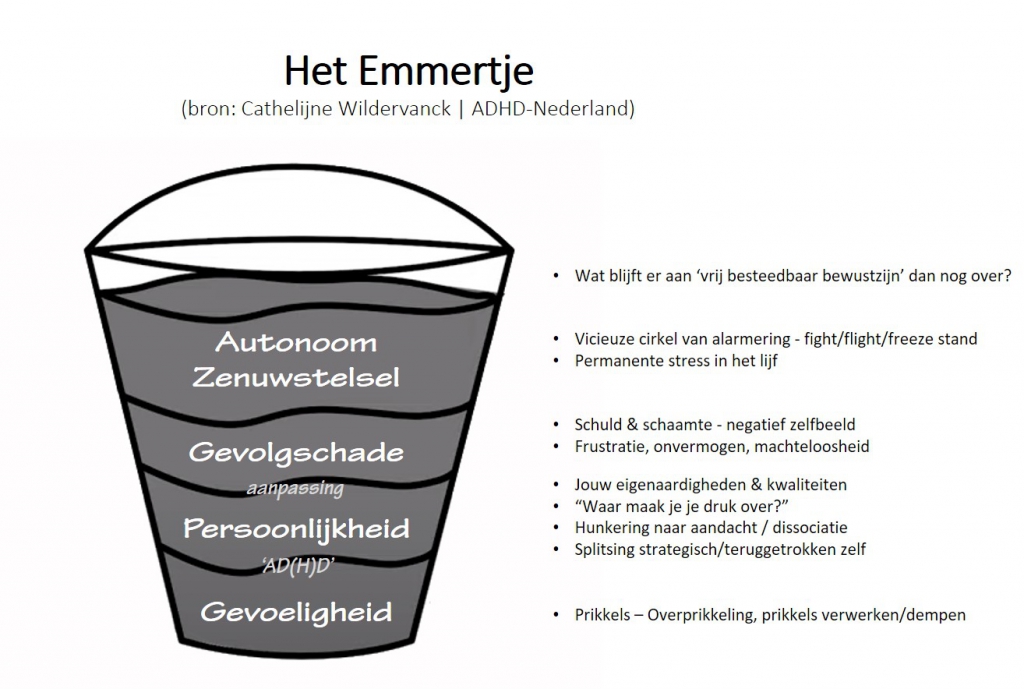 het emmertje van Cathelijne Wildervanck met Zijnsgeoriënteerde toevoegingen